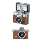 Mini caméra à écran rabattable - Vidéo résolution  1080P -  Capteur d'image CCD -  Écran HD IPS de 1,47" - LK-027 - Maron