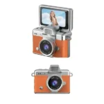 Mini caméra à écran rabattable - Vidéo résolution  1080P -  Capteur d'image CCD -  Écran HD IPS de 1,47" - LK-027 - Orange