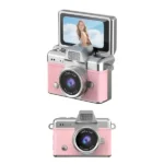 Mini caméra à écran rabattable - Vidéo résolution  1080P -  Capteur d'image CCD -  Écran HD IPS de 1,47" - LK-027 - Rose