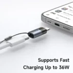Adaptateur OTG Mcdodo Port Luma - Entrée Type-C et sortie Lightning pour iPhone - Puissance de charge 36W - Voyant lumineux - OT-7630 – Image 2