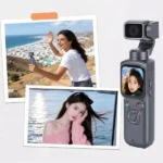 Caméra de poche pour vlogging Pocket Caméra 4K - Axe unique 330° - UHD - Écran tactile 1,7" - Suivi intelligent du visage - Wifi - Rose – Image 6
