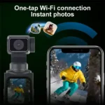 Caméra de poche pour vlogging Pocket Caméra 4K - Axe unique 330° - UHD - Écran tactile 1,7" - Suivi intelligent du visage - Wifi - Rose – Image 5