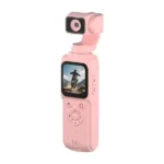 Caméra de poche pour vlogging Pocket Caméra 4K - Axe unique 330° - UHD - Écran tactile 1,7" - Suivi intelligent du visage - Wifi - Rose
