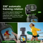 Caméra de poche pour vlogging Pocket Caméra 4K - Axe unique 330° - UHD - Écran tactile 1,7" - Suivi intelligent du visage - Wifi - Rose – Image 7