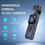 Caméra de poche pour vlogging Pocket Caméra 4K - Axe unique 330° - UHD - Écran tactile 1,7" - Suivi intelligent du visage - Wifi - Rose – Image 3