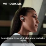 Écouteur Sony avec ANC - 12h d'autonomie - BT 5.3 - IPX4 - Portée maximale 10m - Argent platine - WF-1000-XM6 – Image 5