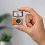Mini caméra à écran rabattable - Vidéo résolution  1080P -  Capteur d'image CCD -  Écran HD IPS de 1,47" - LK-027 - Orange