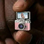 Mini caméra à écran rabattable - Vidéo résolution  1080P -  Capteur d'image CCD -  Écran HD IPS de 1,47" - LK-027 - Rose