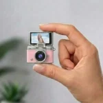 Mini caméra à écran rabattable - Vidéo résolution  1080P -  Capteur d'image CCD -  Écran HD IPS de 1,47" - LK-027 - Rose