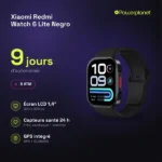 Montre connectée Redmi Watch 6 Lite - 9Jrs d'autonomie - Écran 1,4" - BT 5.0 - 5 ATM - GPS - Glonass SpO2 - Suivi de fréquence cardiaque H24 et du sommeil - Noir - BHR09CWGL – Image 4