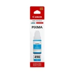 Bouteille d’encre cyan Canon GI-490 C Cyan – 70ml - Couleur Cyan - Canon d’origine - (FW)