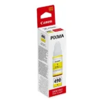 Bouteille d’encre jaune Canon GI-490 Y Jaune - 70ml - Couleur Jaune - Canon d'origine - (FW)