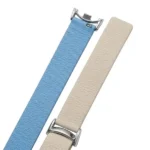 Bracelet de remplacement pour la montre Xiaomi Mi Band 10 - Compatibilité Xiaomi Mi Band 10, 9, 8 - Simili cuir - beige-bleu