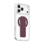 Coque pour iPhone 18 Pro Green Lion – Compatible MagSafe – Poignée pliable en cuir bordeaux intégrée - GNMGLG18PBD