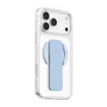 Coque pour iPhone 18 Pro Green Lion - Compatible MagSafe - Poignée pliable en cuir bleu intégrée - GNMGLG18PBL