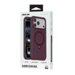 Coque pour iPhone 18 Pro Green Lion – Compatible MagSafe – Support à rotation 360° intégré – Silicone – Bordeaux - GNSCSMG18PBD – Image 3
