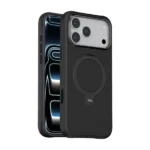 Coque pour iPhone 18 Pro Green Lion - Compatible MagSafe - Support à rotation 360° intégré - Silicone - Noir - GNSCSMG18PBK
