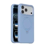 Coque pour iPhone 18 Pro Green Lion - Compatible MagSafe - Support à rotation 360° intégré - Silicone - Bleu - GNSCSMG18PBL