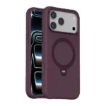 Coque pour iPhone 18 Pro Max Green Lion - Compatible MagSafe - Support à rotation 360° intégré - Silicone - Bordeaux - GNSCSMG18PMBD