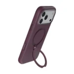 Coque pour iPhone 18 Pro Max Green Lion - Compatible MagSafe - Support à rotation 360° intégré - Silicone - Bordeaux - GNSCSMG18PMBD – Image 2