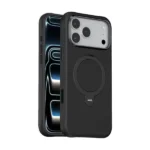 Coque pour iPhone 18 Pro Max Green Lion - Compatible MagSafe - Support à rotation 360° intégré - Silicone - Noir - GNSCSMG18PMBK