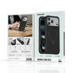 Coque pour iPhone 18 Pro Max Green Lion - Compatible MagSafe - Support à rotation 360° intégré - Silicone - Noir - GNSCSMG18PMBK – Image 3