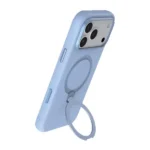 Coque pour iPhone 18 Pro Max Green Lion - Compatible MagSafe - Support à rotation 360° intégré - Silicone - Bleu - GNSCSMG18PMBL – Image 2