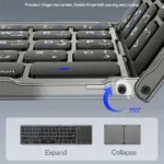 Clavier Pliable 3 Volets avec Pavé Tactile & Numérique - Bluetooth - 78 Touches - USB-C et 20h d’Autonomie - YESIDO KB49 – Image 6