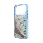 Coque pour iPhone 18 Pro Max Karl Lagerfeld avec paillettes liquides plage et sable - En plastique ABS - Bleu - KLHCP18X6LCSPCB