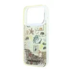 Coque pour iPhone 18 Pro Max Karl Lagerfeld avec paillettes liquides plage et sable - En plastique ABS - Beige- KLHCP18X6LCSPCB