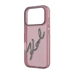 Coque pour iPhone 18 Pro Max Karl Lagerfeld avec logo en résine Big Signature - Bordeaux - KLOHCP18X6HCKSRR