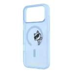 Coque pour iPhone 18 Pro Max Karl Lagerfeld avec impression Peekaboo - Compatible MagSafe - Bleu - KLOHMP18X6HCPSCB