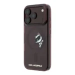 Coque pour iPhone 18 Pro Karl Lagerfeld avec impression Peekaboo - Compatible MagSafe - Bordeaux - KLOHMP18X6HCPSCR – Image 3