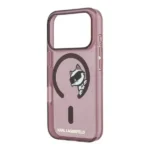 Coque pour iPhone 18 Pro Karl Lagerfeld avec impression Peekaboo - Compatible MagSafe - Bordeaux - KLOHMP18X6HCPSCR