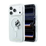 Coque pour iPhone 18 Pro Max Karl Lagerfeld avec impression Peekaboo – Compatible MagSafe - Transparent - KLOHMP18X6HCPSCT