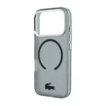 Coque pour iPhone 18 Pro Max Lacoste – Compatible MagSafe - Finition givrée mate IML - Résistant aux rayures - Noir - LCHMP18X6UFRTK