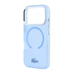Coque pour iPhone 18 Pro Max Lacoste – Compatible MagSafe - Finition givrée mate IML - Résistant aux rayures - Bleu - LCHMP18X6UFRTLB