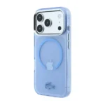 Coque pour iPhone 18 Pro Max Lacoste – Compatible MagSafe - Finition givrée mate IML - Résistant aux rayures - Bleu - LCHMP18X6UFRTLB – Image 3