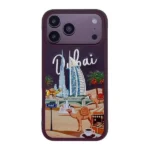 Coque pour iPhone 18 Pro Max Levelo Vallo en PU - Compatible MagSafe - Étui en similicuir - Design Dubaï - Bordeaux - LVLVLOD18PMBUR