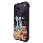 Coque pour iPhone 18 Pro Max Levelo Vallo en PU - Compatible MagSafe - Étui en similicuir - Design Dubaï - Bordeaux - LVLVLOD18PMBUR – Image 2