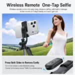 Perche à Selfie & Trépied Bluetooth 5.2 - Extensible jusqu’à 174 cm -Télécommande & Filetage 1/4" – Ouverture automatique - Noir - Yesido SF34 – Image 8