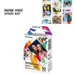 Cartouche de 10 Films Instantanés Pour les appareils Fujifilm Instax Mini – Instant Film Spray Art – 10 Photos avec Bordures Multicolores Réfléchissantes