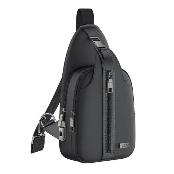 WB64 Sac Crossbody avec Verrou à Empreinte Digitale - Port USB-A - Grande Capacité & Tissu Oxford – Noir - Yesido WB64 – Image 1