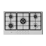 Plaque de cuisson à gaz encastrable Hisense - 4 feux - 60cm - Allumage une main - Commandes frontales centrales - Sécurité par thermocouple - GM643XHC