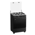 Gazinière 4 feux avec couvercle vitré Hisense - 60cm - Allumage automatique par bouton-poussoir - Four et gril à gaz, éclairage du four - HFG60122B – Image 3