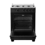 Gazinière 4 feux avec couvercle vitré Hisense - 60cm - Allumage automatique par bouton-poussoir - Four et gril à gaz, éclairage du four - HFG60122B – Image 2