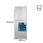 Réfrigérateur combiné double portes Nasco - 116L Net - 3 tiroirs au congélateur - Économique - R600A - 220-240V - NASD2-183FL-GD – Image 2